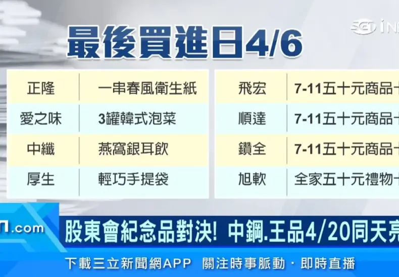 中鋼股東會紀念品 — TW news